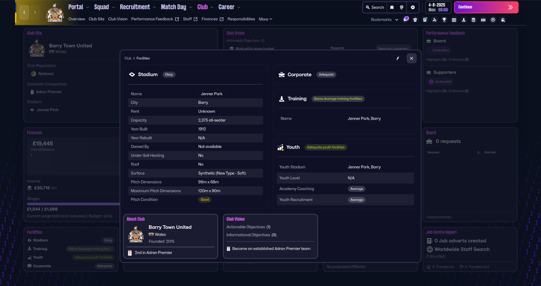 Club Info Screenshot