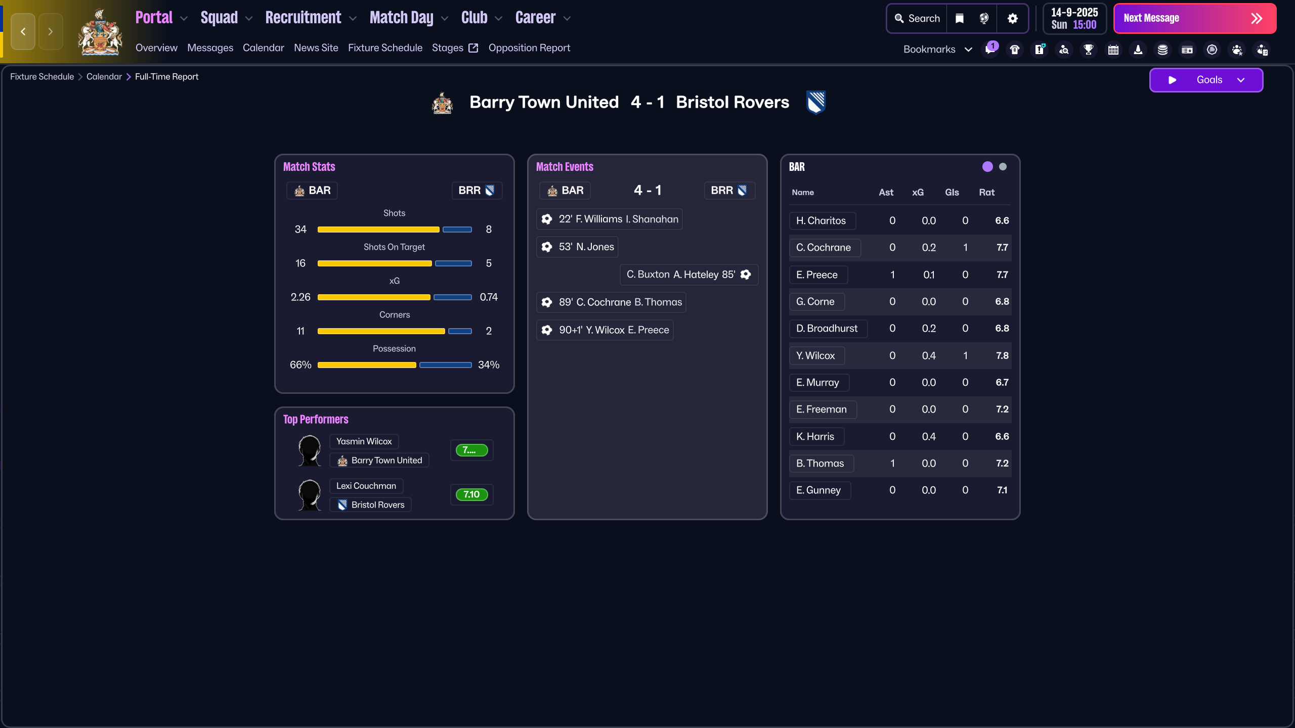 Barry vs Bristol Rovers