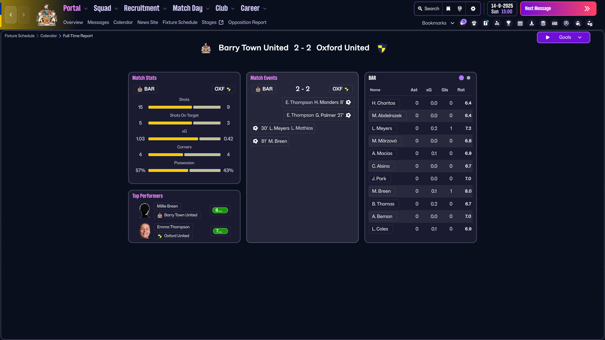 Barry vs Oxford United
