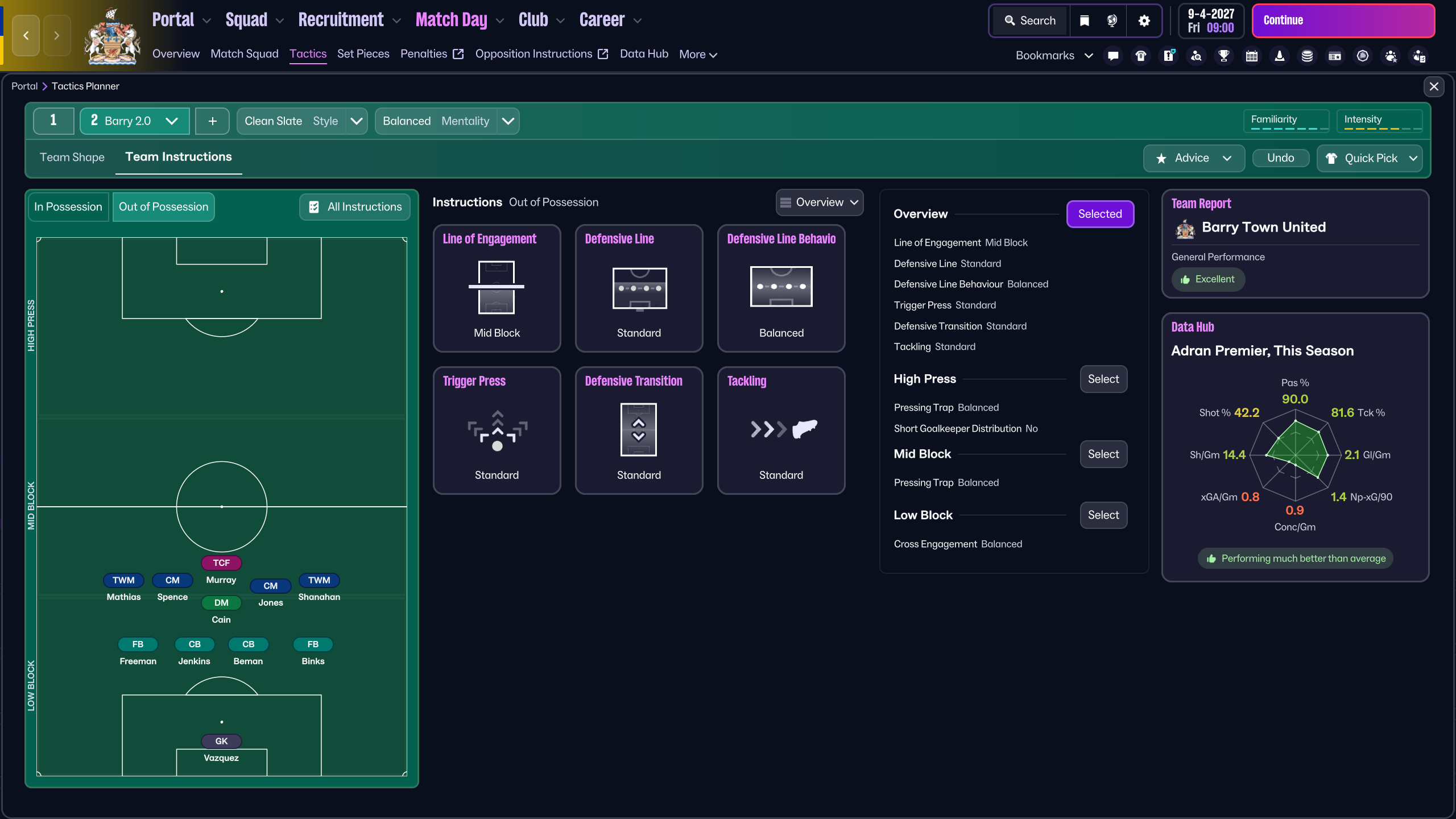 Season 2 out of possession instructions